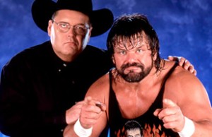 Oklahoman J.R. Ross, pro wrestling announcer, with Steve "Dr. Death" Williams